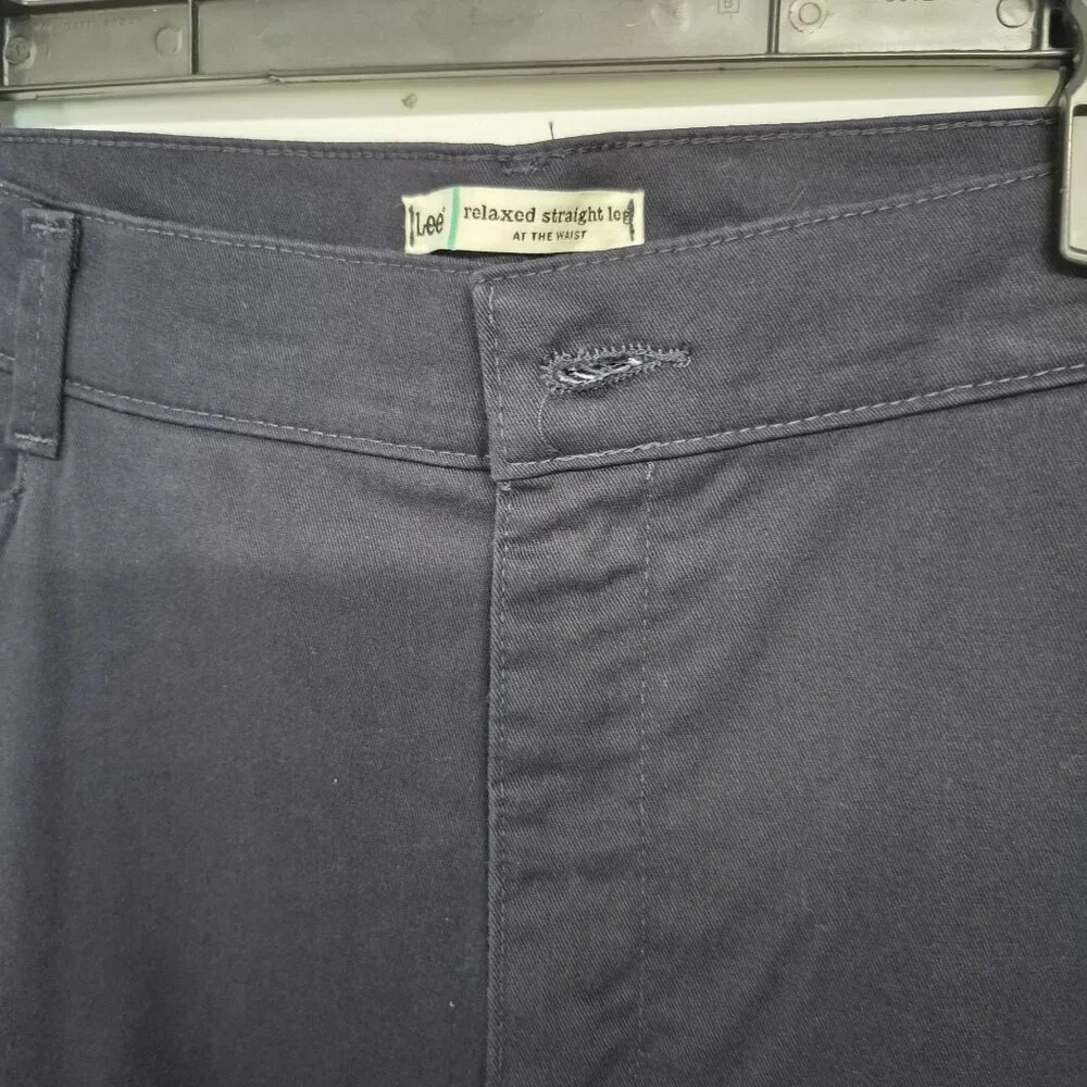 Lee Womens Relaxed Straight Leg Stretch Pants Navy Size 22W - Picture 2 of 8